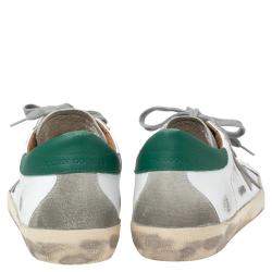 Pre Owned Golden Goose Green Leather Superstar Low Top Sneakers 41