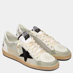 Pre Owned Golden Goose White/Black Ball Star Sneakers Size EU 42
