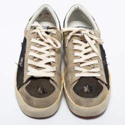 Golden Goose Grey/Black Suede and Leather Stardan Sneakers Size 42