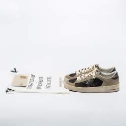 Golden Goose Grey/Black Suede and Leather Stardan Sneakers Size 42
