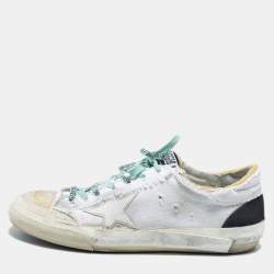 Golden Goose White Canvas Super Star Low Top Sneakers Size 44