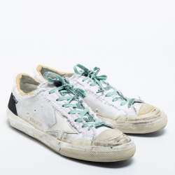 Golden Goose White Canvas Super Star Low Top Sneakers Size 44