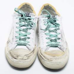Golden Goose White Canvas Super Star Low Top Sneakers Size 44