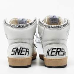 Pre Owned Golden Goose White Leather Sky Star Sneakers Size 40