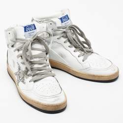 Pre Owned Golden Goose White Leather Sky Star Sneakers Size 40