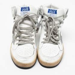 Pre Owned Golden Goose White Leather Sky Star Sneakers Size 40