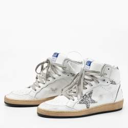 Pre Owned Golden Goose White Leather Sky Star Sneakers Size 40