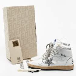 Pre Owned Golden Goose White Leather Sky Star Sneakers Size 40