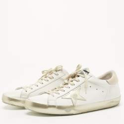 Golden Goose White Leather Superstar Low Top Sneakers Size 45 