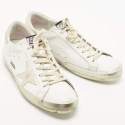 Golden Goose White Leather Superstar Low Top Sneakers Size 45 