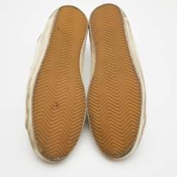 Pre Owned Golden Goose White/Grey Suede Superstar Low Top Sneakers Size 44