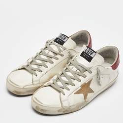 Golden Goose White/Grey Leather Superstar Low Top Sneakers Size 46