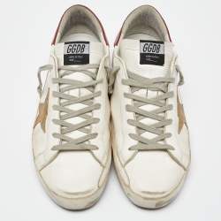 Golden Goose White/Grey Leather Superstar Low Top Sneakers Size 46
