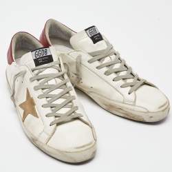 Golden Goose White/Grey Leather Superstar Low Top Sneakers Size 46