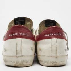 Golden Goose White/Grey Leather Superstar Low Top Sneakers Size 46