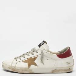 Golden Goose White/Grey Leather Superstar Low Top Sneakers Size 46