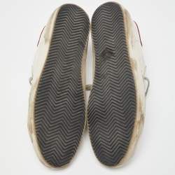 Golden Goose White/Grey Leather Superstar Low Top Sneakers Size 46