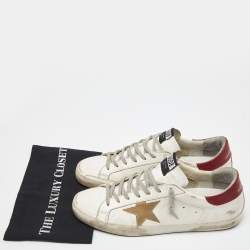Golden Goose White/Grey Leather Superstar Low Top Sneakers Size 46