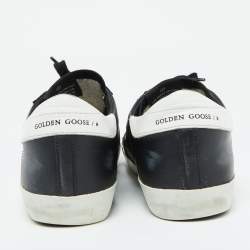 Golden Goose Black/White Leather Super Star Sneakers Size 42