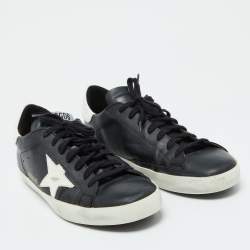 Golden Goose Black/White Leather Super Star Sneakers Size 42