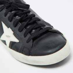 Golden Goose Black/White Leather Super Star Sneakers Size 42