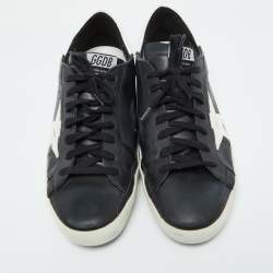Golden Goose Black/White Leather Super Star Sneakers Size 42
