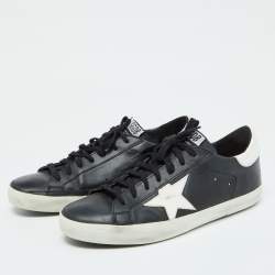 Golden Goose Black/White Leather Super Star Sneakers Size 42