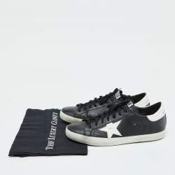 Golden Goose Black/White Leather Super Star Sneakers Size 42