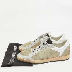 Golden Goose Grey Leather and Suede Ballstar Lace Up Sneakers Size 44