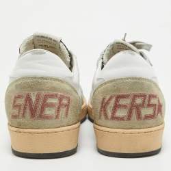 Golden Goose Grey Leather and Suede Ballstar Lace Up Sneakers Size 44