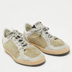 Golden Goose Grey Leather and Suede Ballstar Lace Up Sneakers Size 44