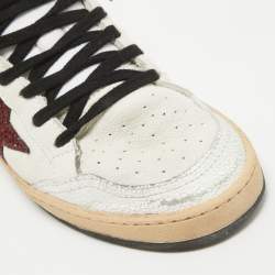 Pre Owned Golden Goose White Leather Ballstar Lace Up Sneakers Size 40