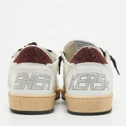 Pre Owned Golden Goose White Leather Ballstar Lace Up Sneakers Size 40