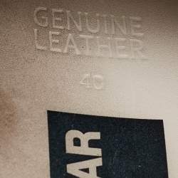 Pre Owned Golden Goose White/Gold Leather and Suede Superstar Low Top Sneakers Size 40