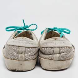 Pre Owned Golden Goose White Leather and Mesh Superstar Low Top Sneakers Size 43