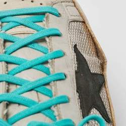 Pre Owned Golden Goose White Leather and Mesh Superstar Low Top Sneakers Size 43