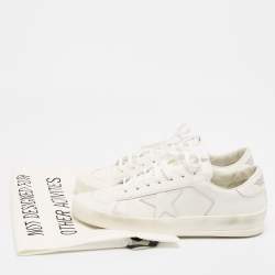 Pre Owned Golden Goose White Leather Stardan Lace Up Sneakers Size 41