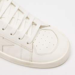 Pre Owned Golden Goose White Leather Stardan Lace Up Sneakers Size 41