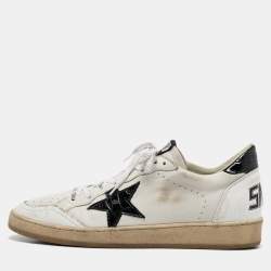 Golden Goose White Leather Ballstar Lace Up Sneakers Size 44