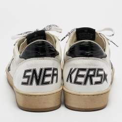 Golden Goose White Leather Ballstar Lace Up Sneakers Size 44