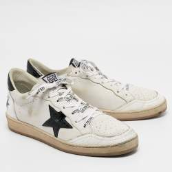 Golden Goose White Leather Ballstar Lace Up Sneakers Size 44