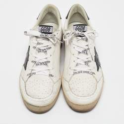 Golden Goose White Leather Ballstar Lace Up Sneakers Size 44