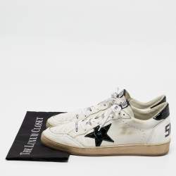 Golden Goose White Leather Ballstar Lace Up Sneakers Size 44