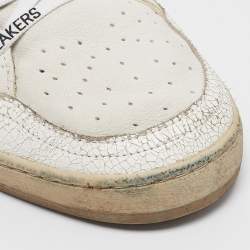 Golden Goose White Leather Ballstar Lace Up Sneakers Size 44