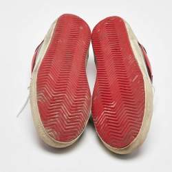 Pre Owned Golden Goose Black/Red Leather Superstar Low Top Sneakers Size 43