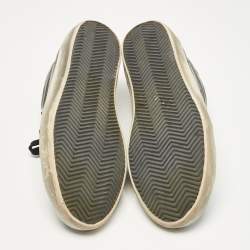 Pre Owned Golden Goose Black/White Leather Superstar Low Top Sneakers Size 46