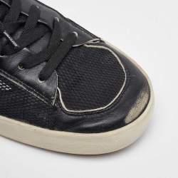 Golden Goose Black/Silver Leather and Mesh Stardan Low Top Sneakers Size 44
