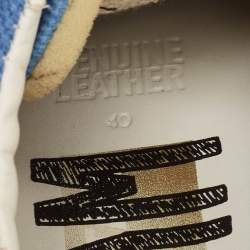 Pre Owned Golden Goose Blue Canvas and Calf Hair Dream Lace Up Sneakers Size 40