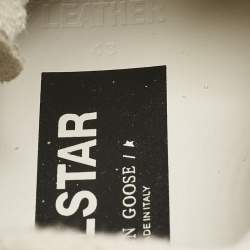 Pre Owned Golden Goose Grey/White Leather and Suede Ballstar Lace Up Sneakers Size 43