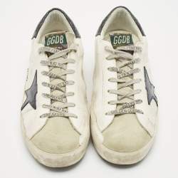 Golden Goose White Leather and Suede Superstar Low Top Sneakers Size 43